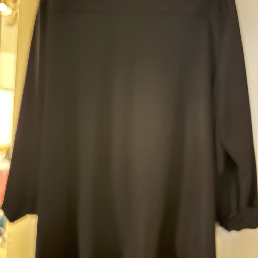 Nygard Black Women's tie WaistBlouse - Picture 4 of 8